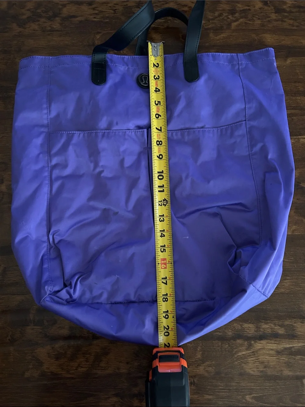 lululemon athletica Purple Nylon Tote Shoulder Bag with Black Handles